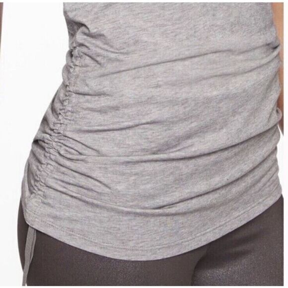 Athleta S/383762 Women Sz M Gray Heather Encore Cinch Sides L/S Scoop Neck Shirt - Picture 10 of 10